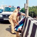 Vanrai police prioritize road safety, remove illegal banners on Mumbai’s WEH