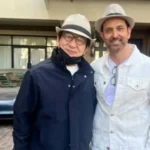 Hrithik Roshan strikes a pose with Jackie Chan as they meet during his holiday
